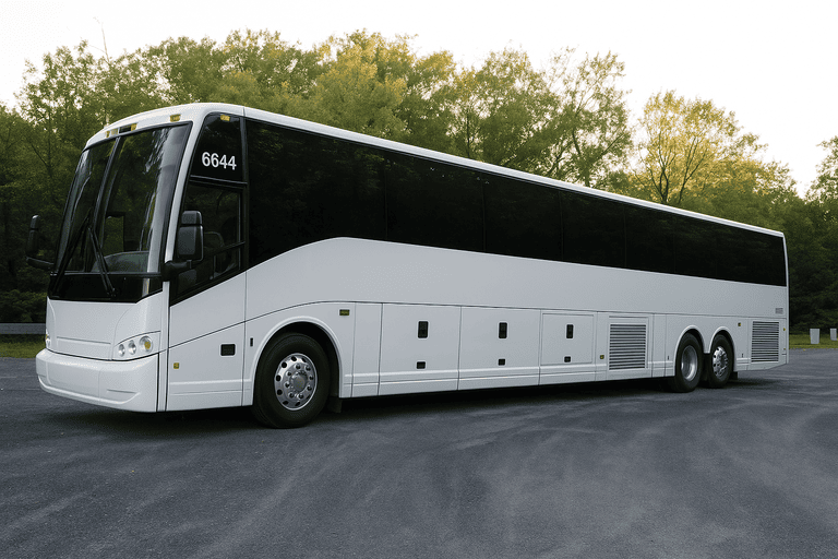 exterior of Compton Minibus Company coach bus