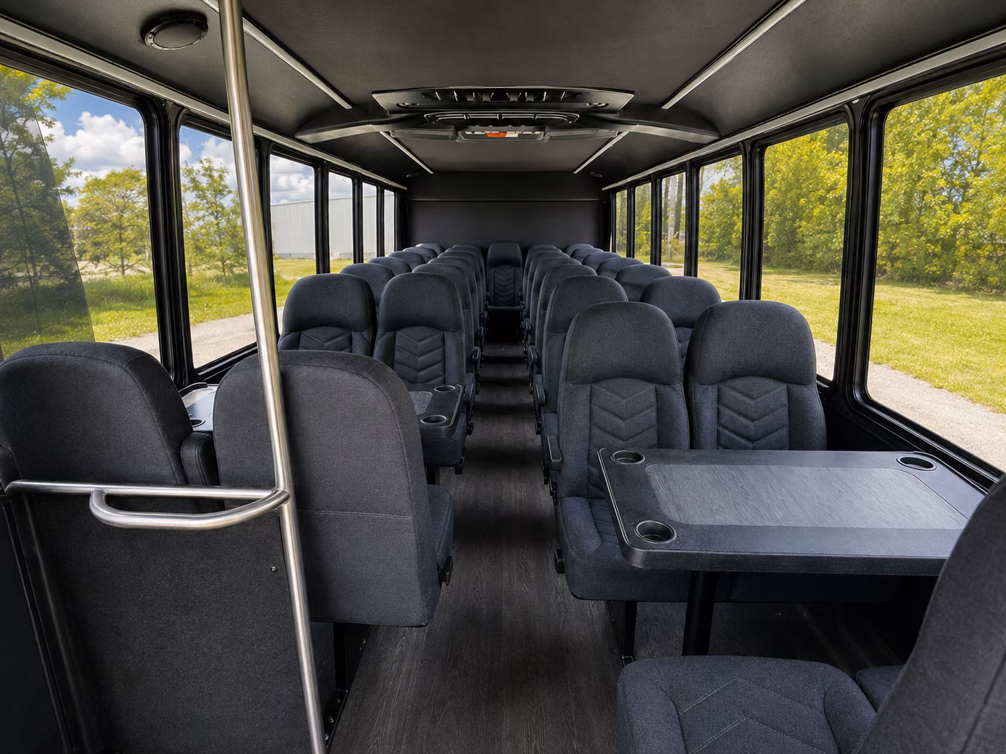 compton 18 passenger minibus inside