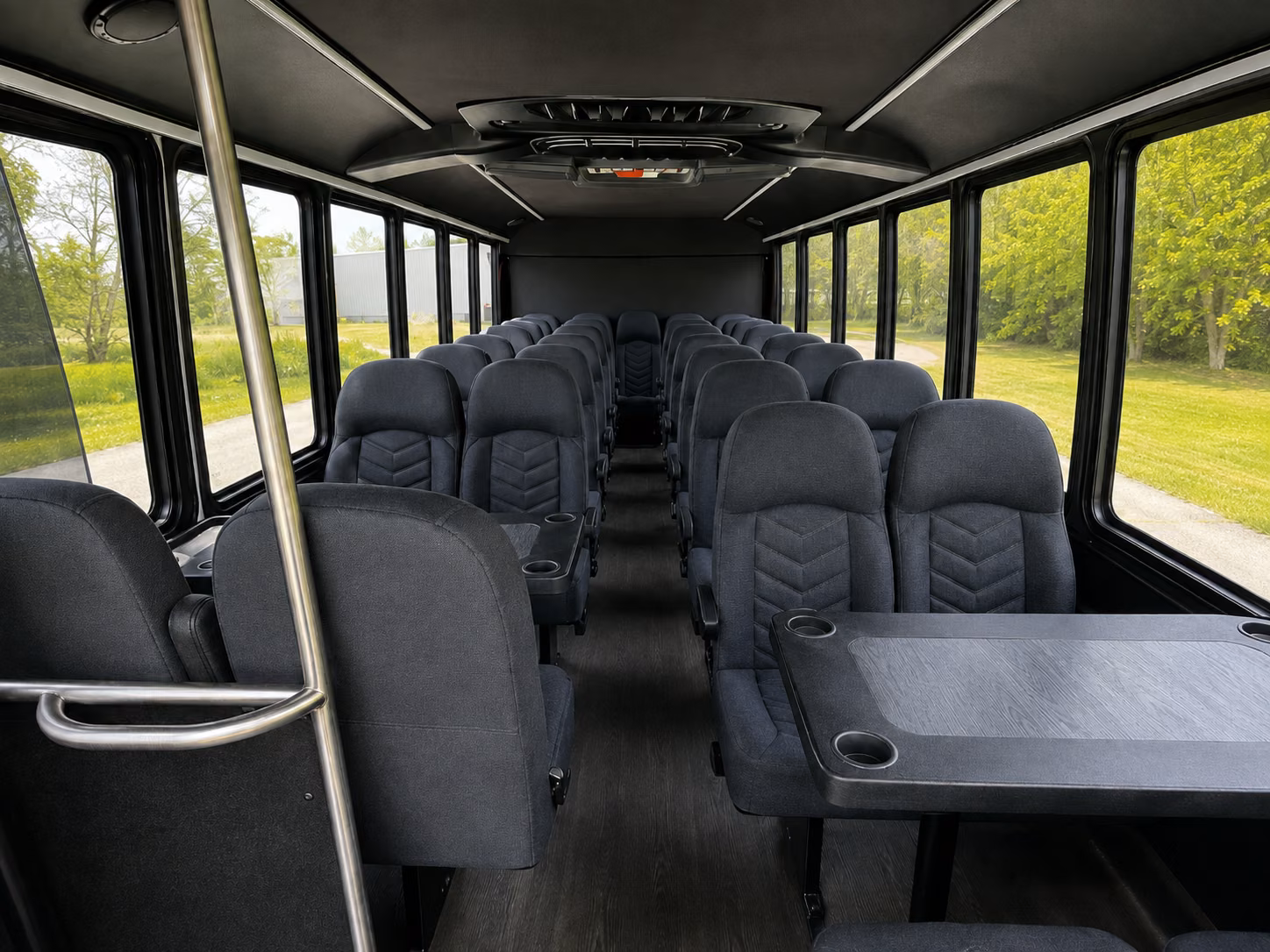compton 20 passenger minibus inside