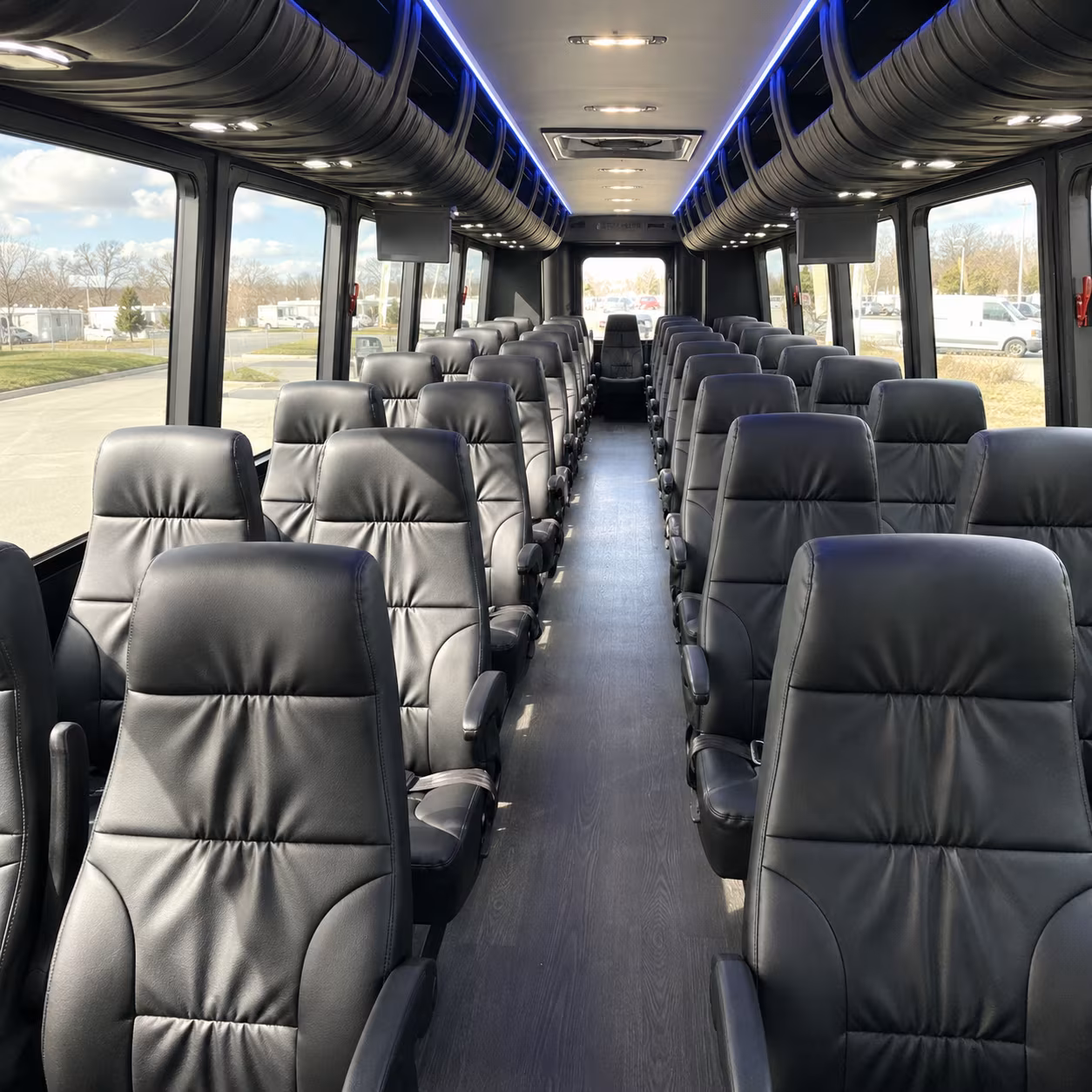 compton 25 passenger minibus interior