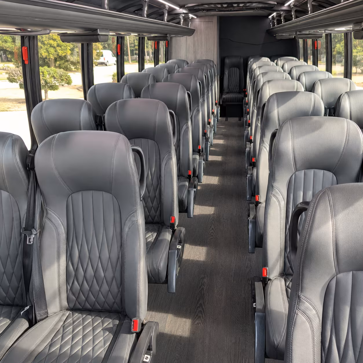 compton 30 passenger minibus inside