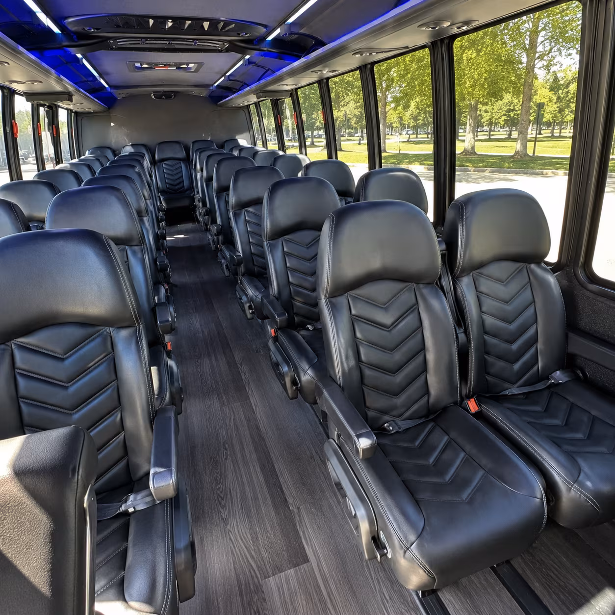 compton 30 passenger minibus interior