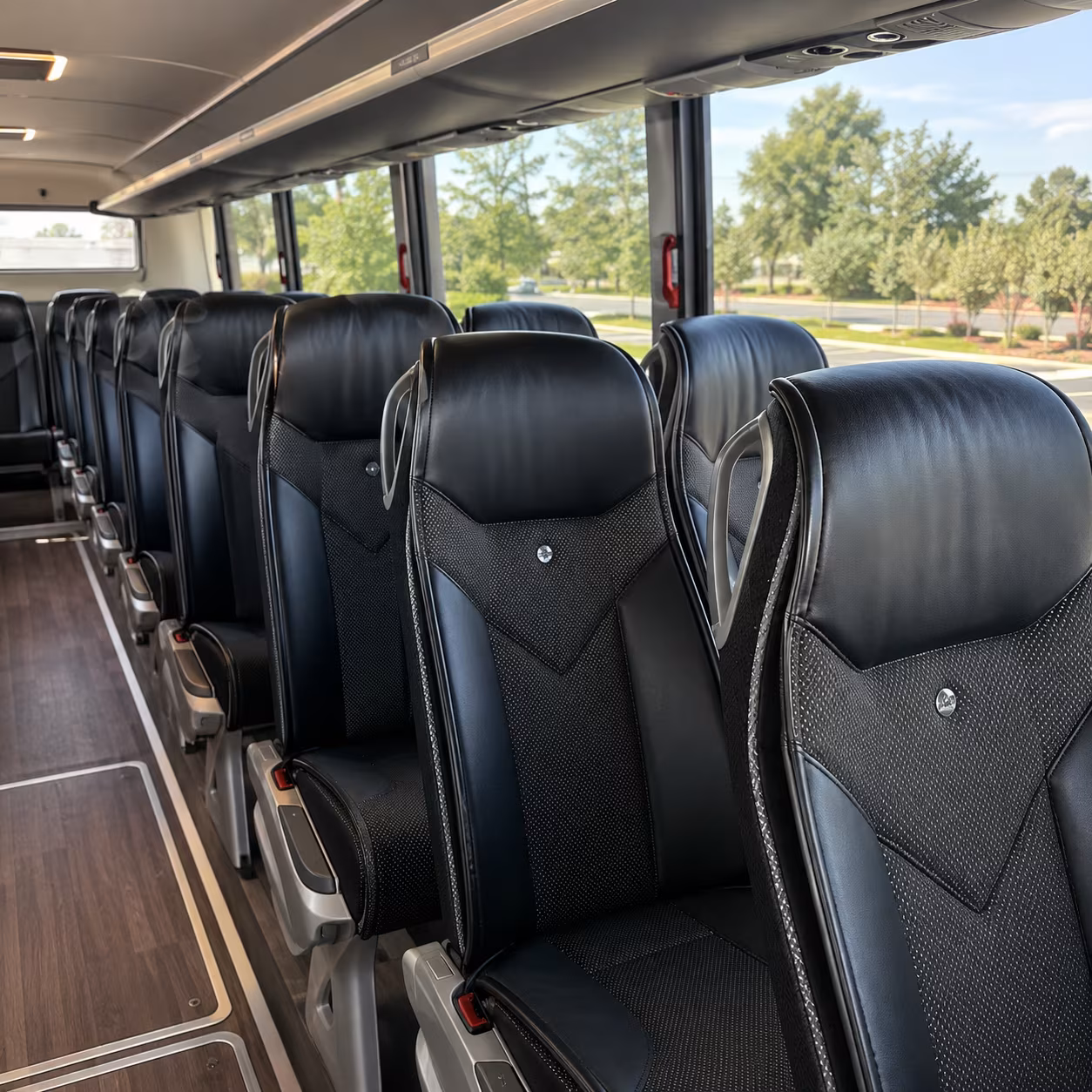 compton 45 passenger charter bus interior