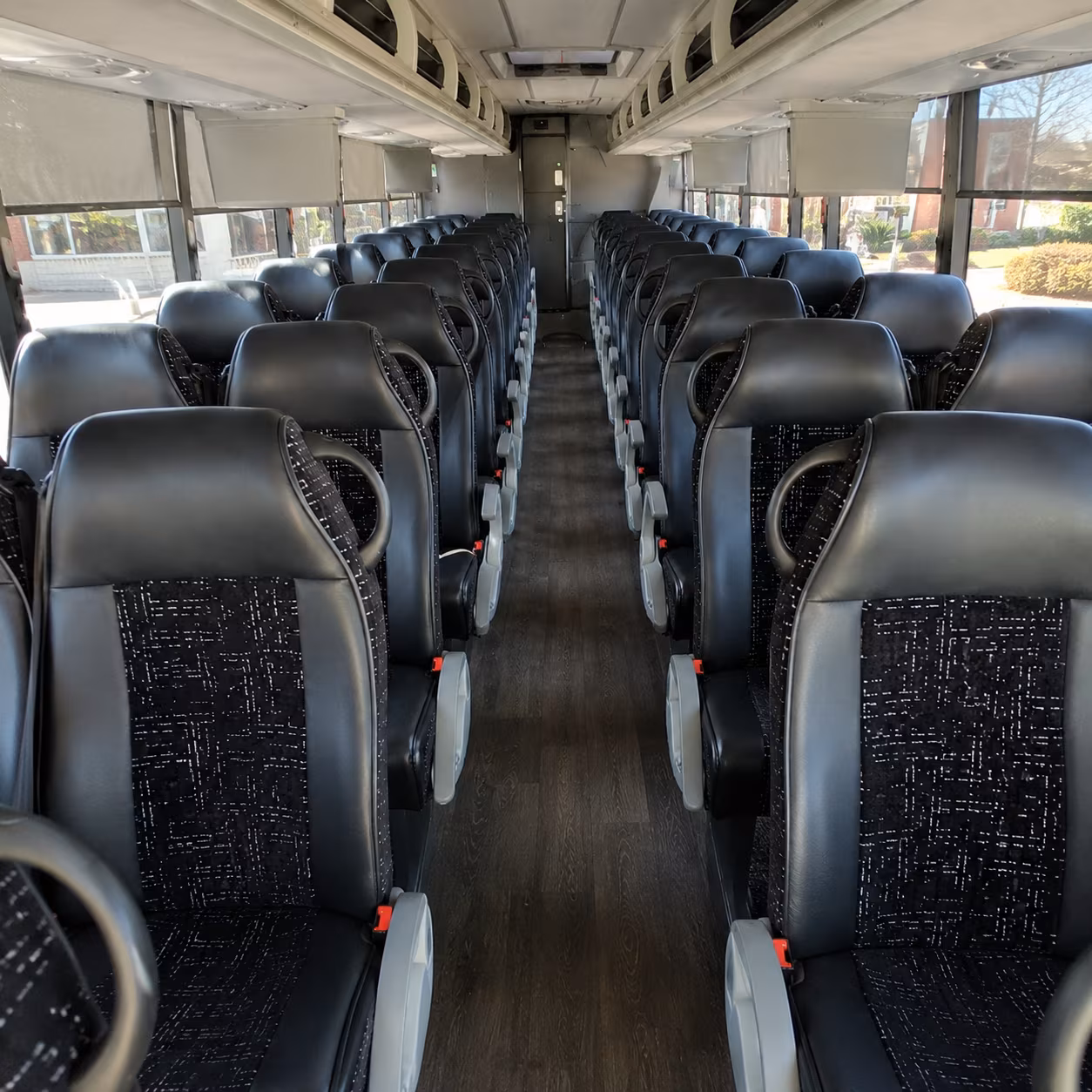 compton 54 passenger charter bus inside