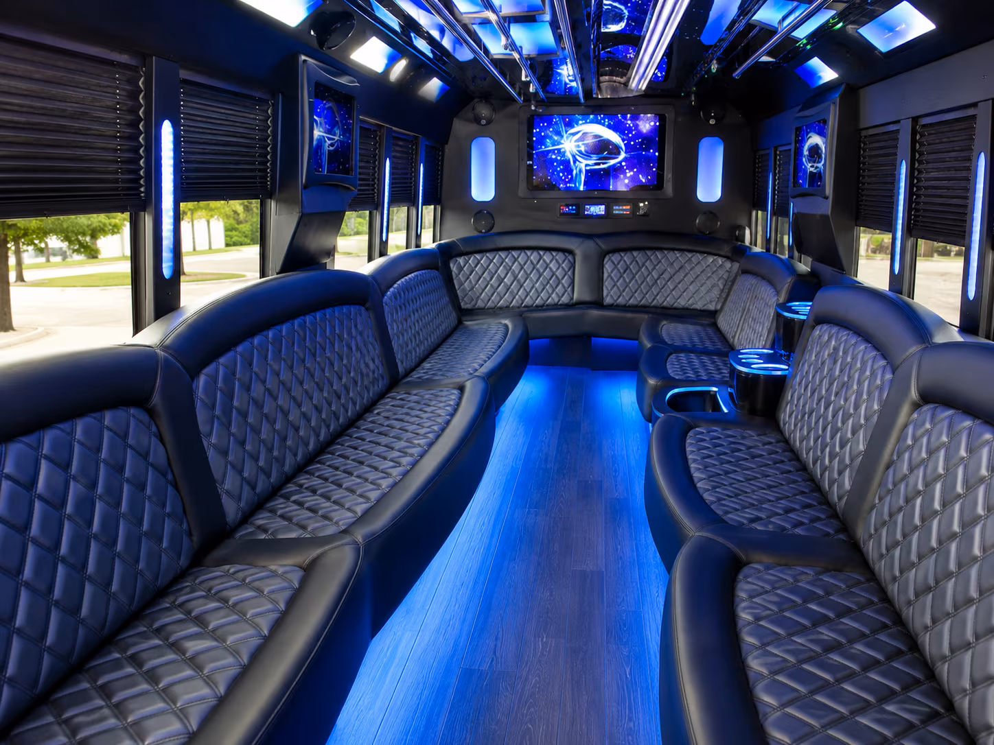 party buses for the compton wedding party before the big day